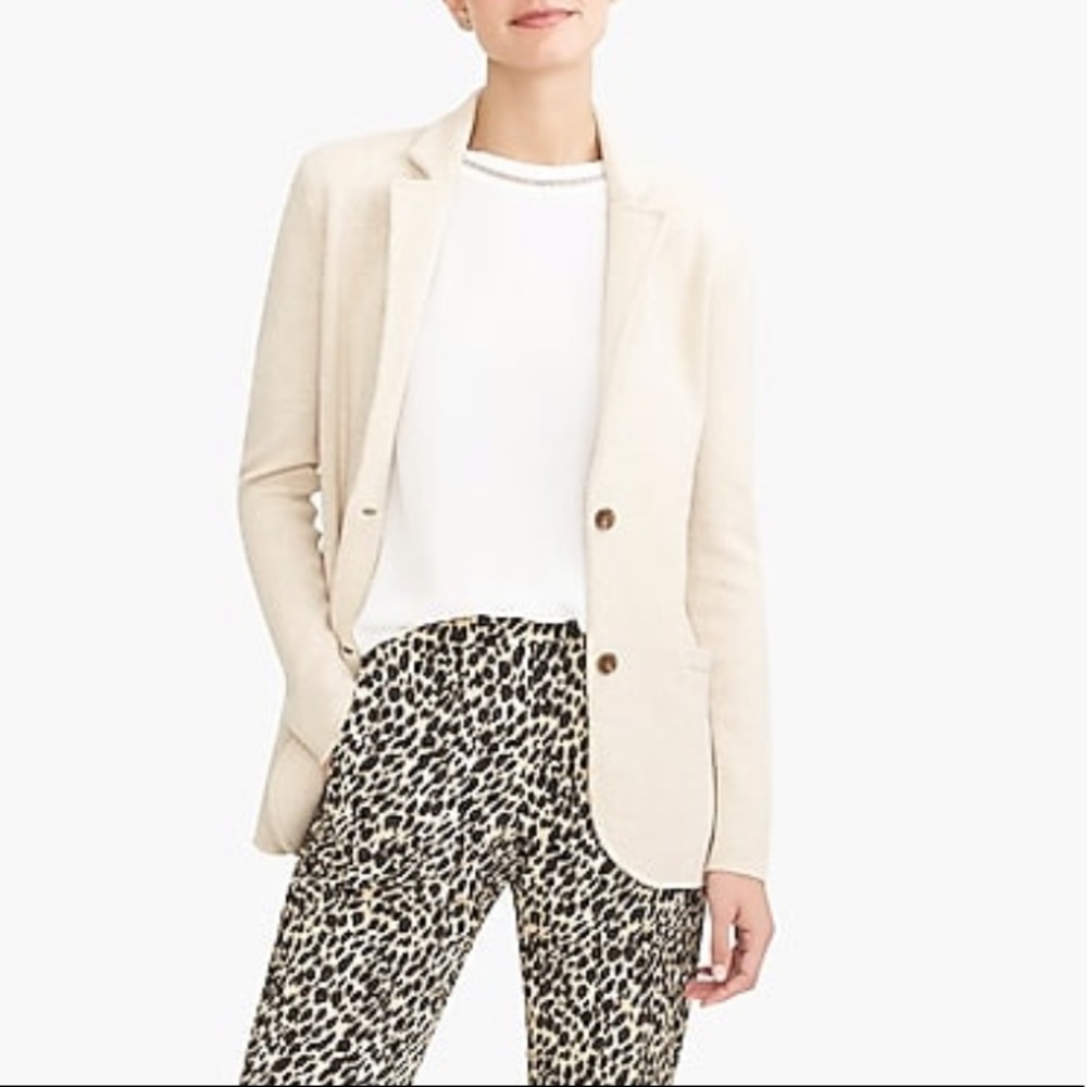 NWT Size Medium J.Crew White Sweater Blazer